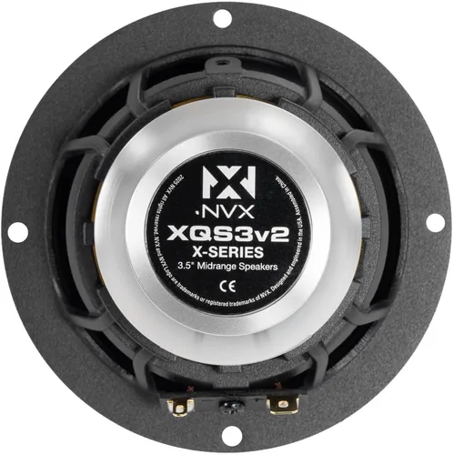 Miniatura 9 de NVX XQS3v2 - Altavoces para automóvil de rango medio de la serie XQ v2 de 3.5 pulgadas, pico de 200 W / par RMS de 100 W, conos de fibra de carbono