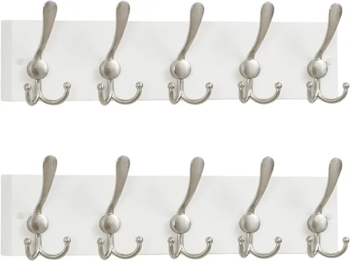 Miniatura 22 de SKOLOO Perchero de pared montado en la pared de estilo rústico: Perchero de pared de pino de madera auténtica de 40,6 cm de orificio a orificio