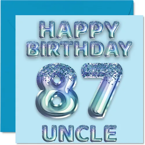 Miniatura 243 de Stuff4 Tarjeta de primer cumpleaños para niños, globo de fiesta con purpurina azul, tarjetas de feliz cumpleaños para niño de 1 año, nieto, hijo, 57