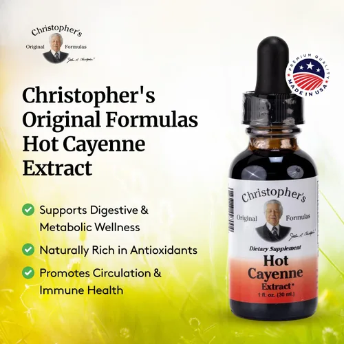 Miniatura 4 de Christopher's Original Formulas Extracto de Cayena Caliente, 1 fl oz - Suplemento herbario natural