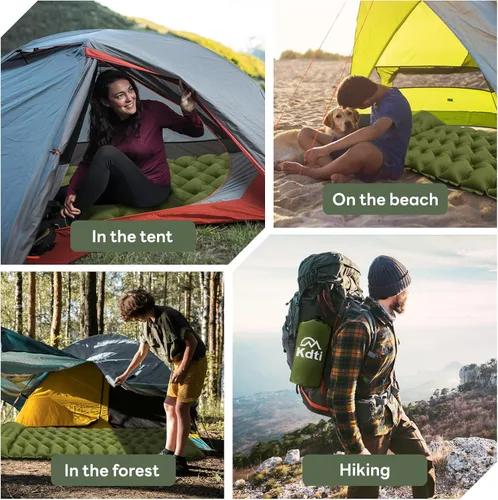 Miniatura 8 de Almohadilla de Dormir de Camping con Almohada, Almohadilla Inflable con Bomba de Pies Integrada, Colchón de Aire Ultraligero, Almohadilla de Camping