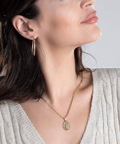 Miniatura 3 de Barzel Collar de cadena de 0.118 in bañado en oro de 18 quilates marineroMarina 060 3MM con colgante de encanto de Virgen María Guadalupe, Metal