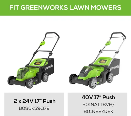 Miniatura 2 de Greenworks Cuchilla de repuesto para cortacésped (se adapta a: cortacésped de 17 pies / MO40B411 / MO40B01 / MO48B2210 / MO10B00)