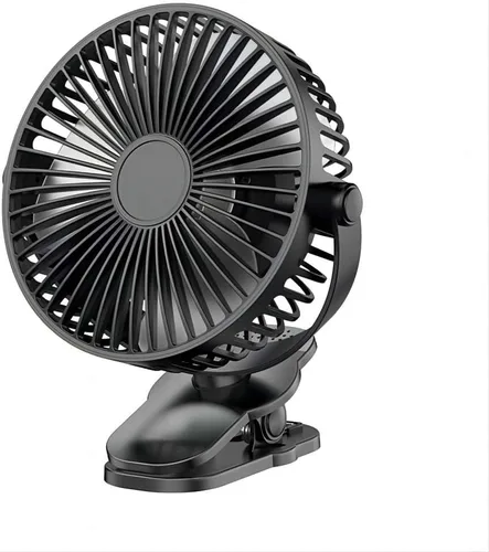 Ventilador compacto con clip, 6 pulgadas - 5000 mAh recargable con batería para cochecito de bebé, personal al aire libre, asiento de automóvil,