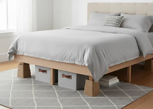 Miniatura 8 de HomeRoots Elevadores de cama ajustables y elevadores de muebles, elevadores de mesa de plástico resistente de 3, 5 u 8 pulgadas para cama y sofá