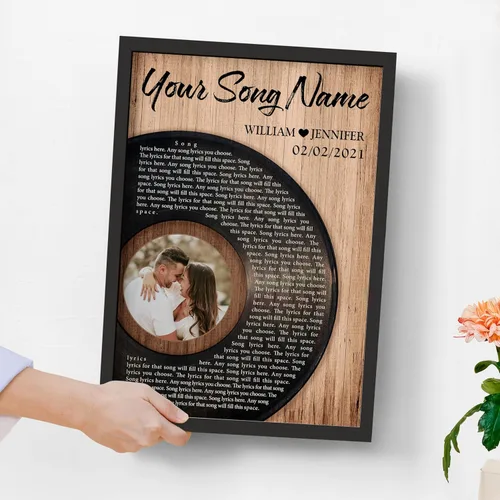 Miniatura 5 de H-DEWALL Póster personalizado de letras de canciones, decoración sentimental, póster musical perfecto, regalos personalizados para él, regalo