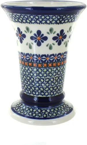 Miniatura 4 de Jarrón pequeño de cerámica pulida de rosas azules, florero pequeño de flores rojas de la selva, 6 pulgadas de alto, florero de cerámica, diseño