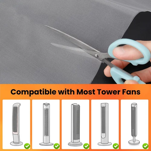 Miniatura 7 de GCGOODS Filtro de aire para ventilador de torre, filtros de ventilador de torre de flujo de aire fácil, filtro de aire lavable y cortable