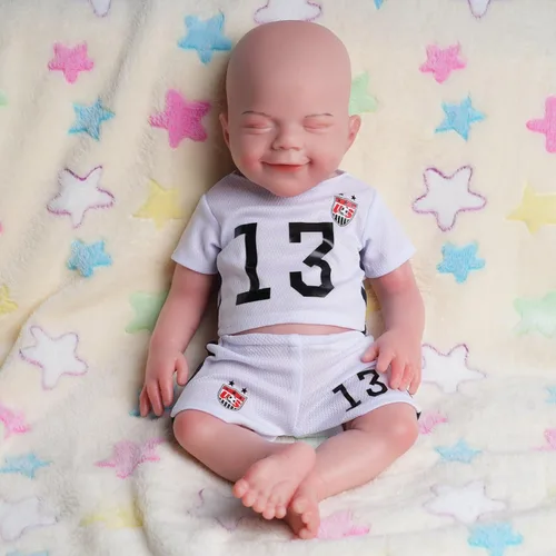 Miniatura 15 de AISITE - Muñecas de bebé recién nacidas, niña - 46 cm, de silicona completa, ojos cerrados, regalos de Navidad y cumpleaños para hija, sobrina