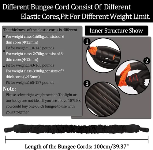 Miniatura 5 de DASKING Juego de bandas de resistencia de látex natural, 3 niveles para entrenador de suspensión para gimnasio en casa, yoga y recuperación