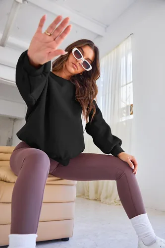 Miniatura 73 de EFAN Sudaderas de gran tamaño con cuello redondo Y2K para mujer, sudaderas con capucha para otoño, moda 2025, ropa para adolescentes y niñas, lindo