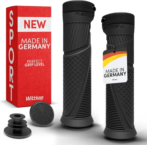 Miniatura 8 de Wittkop Empuñaduras de bicicleta con innovador diseño de 3 zonas fabricadas en Alemania - Comodidad ergonómica antideslizante y zonas EFC para un