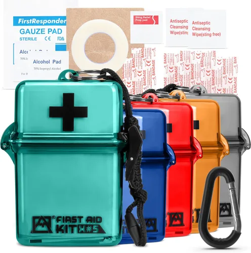 Miniatura 10 de Avalanche Mini botiquín de primeros auxilios, 30 piezas de suministros de emergencia en estuche impermeable para el hogar, coche, viajes, deportes