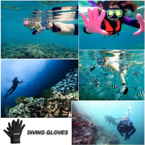 Miniatura 2 de Skyone Guantes de neopreno para buceo, guantes de buceo para hombres, mujeres, niños, 0.118 pulgadas, flexibles, antideslizantes, térmicos, de cinco