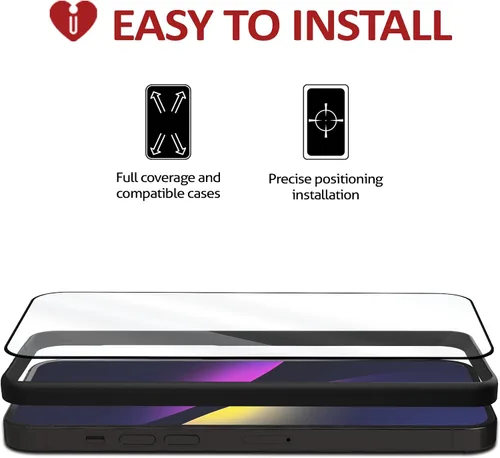 Miniatura 4 de iCarez Protector de pantalla de vidrio templado para iPhone 15 Pro de 6.1 pulgadas 2023 (paquete de 2) compatible con fundas, cobertura completa