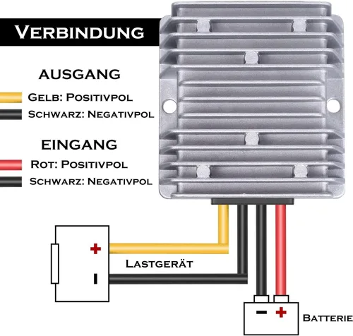 Miniatura 2 de Reductor de voltaje de 48V a 12V 10A 120W, convertidor DC-DC para carrito de golf, regulador de voltaje reductor IP68 impermeable con fusible