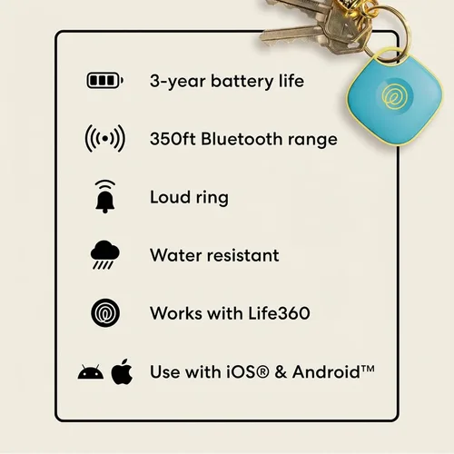Miniatura 8 de Tile by Life360 Mate - Rastreador Bluetooth, buscador de llaves y localizador de artículos para llaves, bolsas y más. Buscador de teléfonos.
