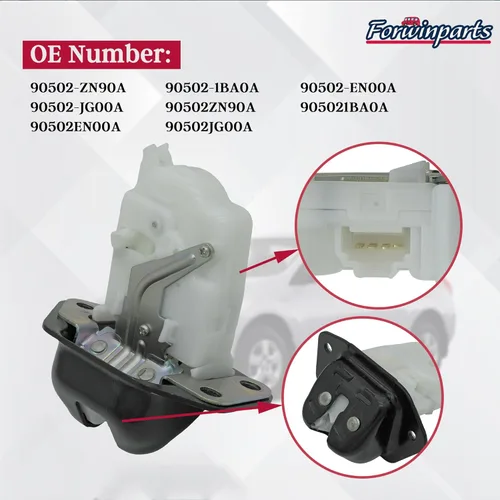 Miniatura 2 de Forwinparts Ensamblaje de bloqueo del pestillo del maletero trasero para Nissan Murano Rogue Leaf Versa Juke 2005-2017 90502CA00C 90502EN000
