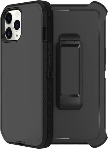 Funda para iPhone 11 Pro Max con funda de clip para cinturón, 2 protectores de pantalla, protección contra caídas de grado militar, cuerpo completo,