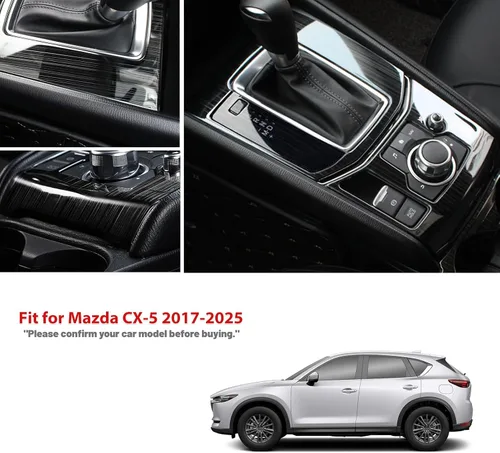 Miniatura 2 de Compatible con Mazda CX-5 2025 2024 2023 2022 2021 2020 2019 2018 2017 Accesorios para consola central de automóvil, panel de engranajes, cubierta