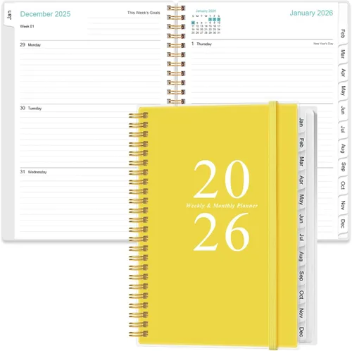 Miniatura 12 de Agenda de bolsillo/calendario 2026 - Agenda 2026 de enero de 2026 a diciembre de 2026, agenda 2026 con 12 pestañas, encuadernación de doble alambre