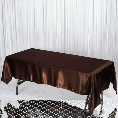 Miniatura 99 de Efavormart - Mantel rectangular de satén, 90 x 132 pulgadas, suave, oblongo, lavable, mantel decorativo de tela sedosa para bodas, fiestas, Plata
