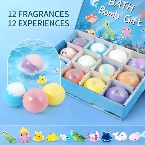 Miniatura 2 de Bombas de baño para niños con sorpresa en el interior, paquete de 20 bombas de baño para niños, rellenos de cesta de Pascua, regalos de Pascua