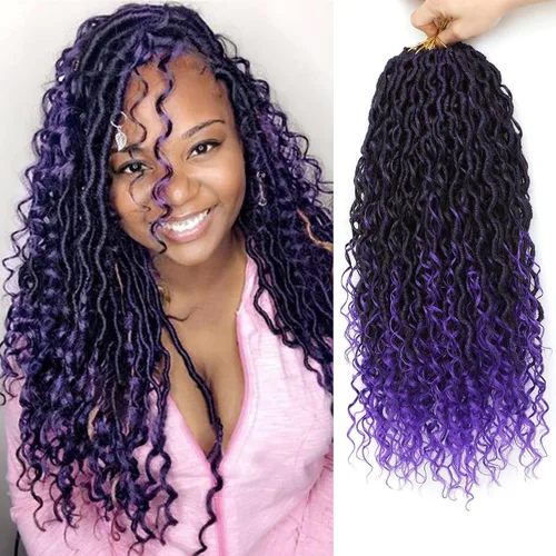 Miniatura 14 de 8 Paquetes de Rastas Falsas Bohemias de Ganchillo de 14 Pulgadas, Rastas Suaves de Ganchillo con Extremos Rizados, Pre-enrolladas, Cabello de 1B/27#