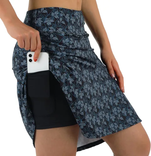 Miniatura 56 de ANIVIVO Faldas pantalón para mujer de 20 pulgadas de longitud a la rodilla, faldas deportivas de pickleball para tenis, golf y pickleball