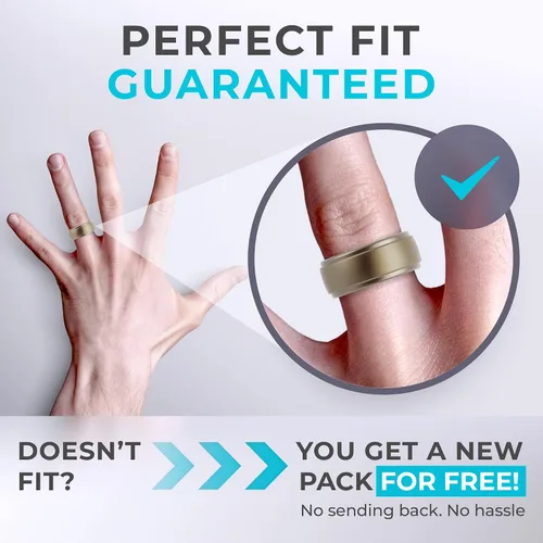 Miniatura 91 de ThunderFit Anillos de boda de silicona para hombre, 0.394 in de ancho y 0.098 in de grosor, paquete múltiple de variedad 1-7
