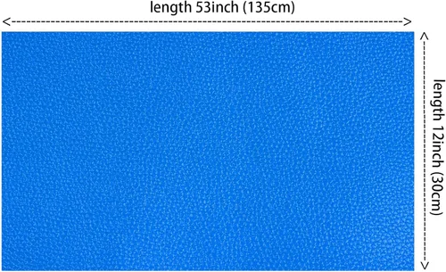 Miniatura 4 de HGUAN Sábanas de piel sintética de color sólido de 12 x 53 pulgadas, muy adecuadas para hacer aretes de cuero, lazos y proyectos de bricolaje (azul)