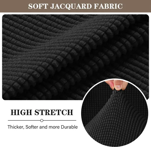 Miniatura 4 de Fundas otomanas elásticas de jacquard suave, fundas otomanas rectangulares de almacenamiento para reposapiés, protector de muebles de sala de estar