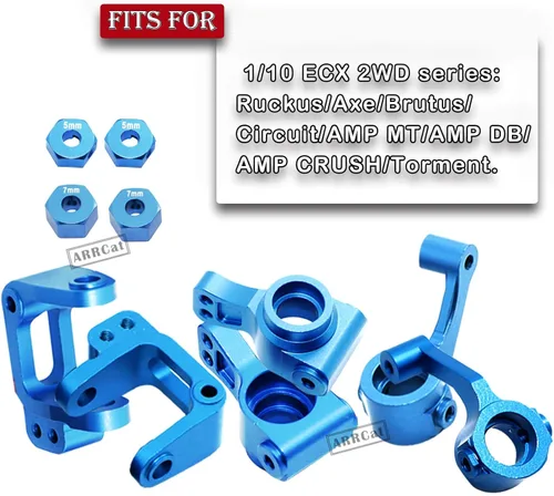 Miniatura 2 de Pieza de actualización para 1/10 ECX 2WD, bloque de ruedas de aleación y bloques de dirección y portadores de eje trasero para Ecx 1/10 2WD Ruckus