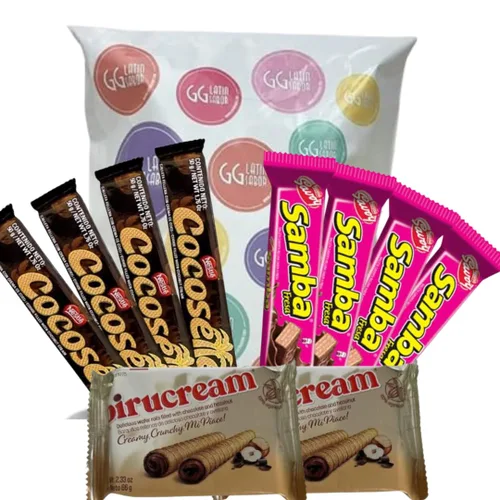Miniatura 8 de Samba Strawberry - Cocosette - Comida venezolana pirucream; galletas rellenas de fresa, galletas obleas de crema de coco, obleas enrolladas
