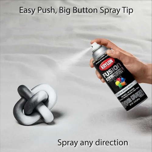 Miniatura 6 de Krylon K02734007 Fusion - Pintura en aerosol todo en uno para interiores y exteriores, color blanco brillante satinado, 12 onzas (paquete de 2)