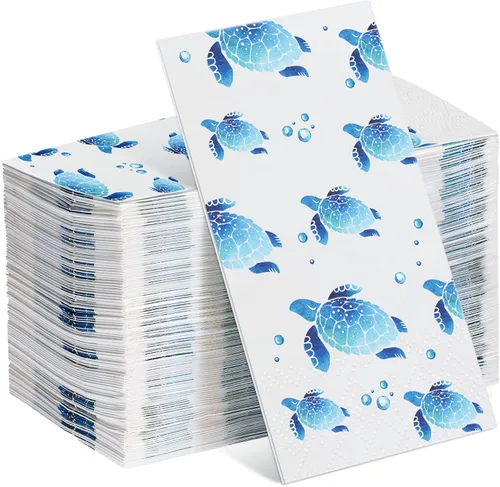 Yisong 100 toallas de mano desechables de tortuga, servilletas de papel para baño, invitados, toallas suaves decorativas, suministros de fiesta de