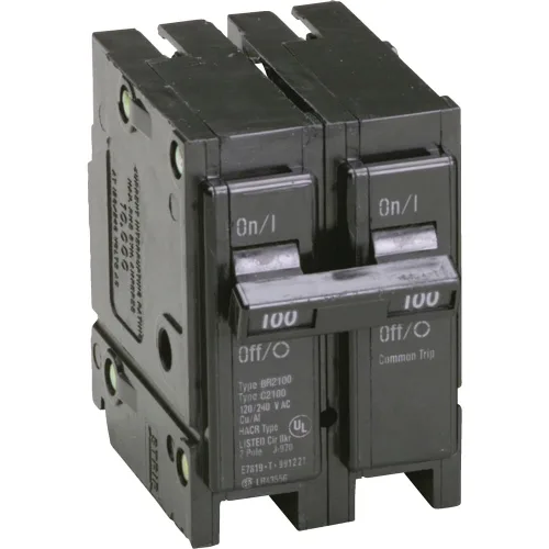 Eaton Corporation Br2100 Disyuntor de Circuito Intercambiable de Doble Polo, 120/240V, 100 Amperios
