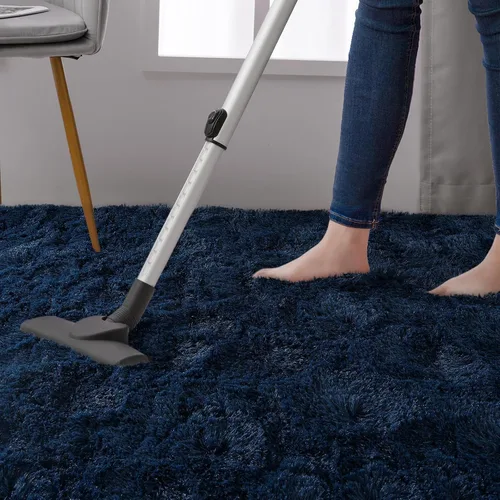 Miniatura 5 de DweIke Alfombras esponjosas de color azul marino para dormitorio, sala de estar, 3 x 5 pies, suave, felpa shaggy, color azul oscuro, para niñas
