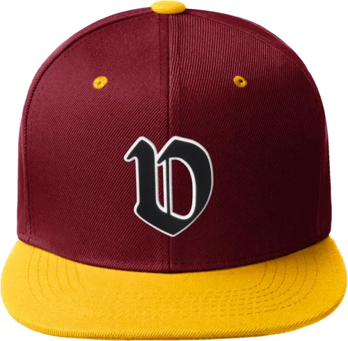Miniatura 1205 de Daxton Gorra clásica con visera de billete plano con letras del alfabeto inglés antiguo de la A a la Z