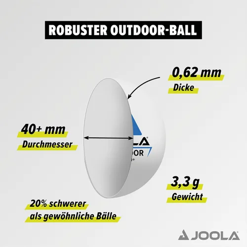 Miniatura 3 de JOOLA Pelotas de tenis de mesa para exteriores, paquete de 6 pelotas de ping pong de tamaño reglamentario de 1.575 pulgadas para entrenamiento