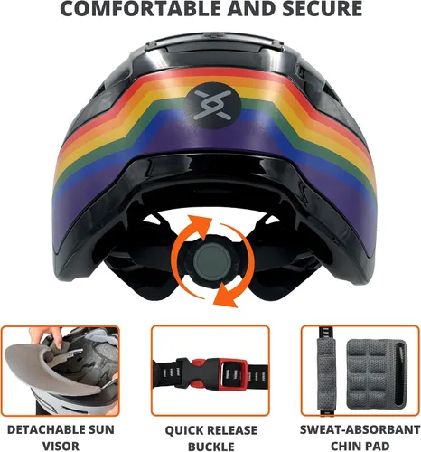 Miniatura 4 de XNITO - Casco de bicicleta con luces LED - Casco de bicicleta urbana para adultos, hombres y mujeres - Certificado dual CPSC y NTA-8776 - Clase 3