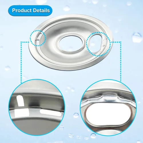Miniatura 5 de Moldes de goteo Chrome Range compatibles con GE, Hotpoint y Kenmore Electric Stove - Reemplazo para WB31T10010, WB31T10011