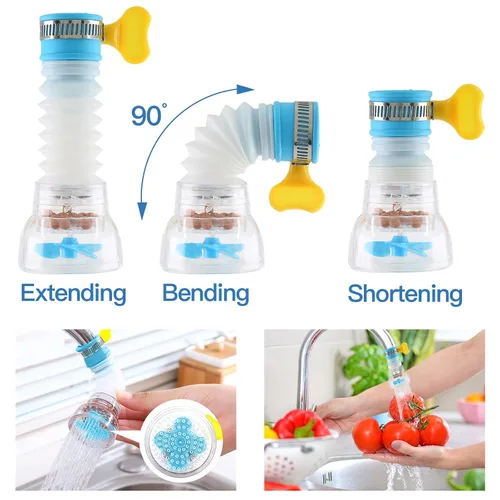 Miniatura 6 de 3 filtros portátiles de montaje en grifo filtro de agua purificada, grifo de filtro de agua ajustable que elimina las impurezas de agua dura