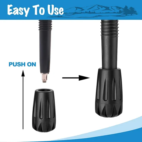 Miniatura 6 de Accesorios para bastones de trekking de repuesto duraderos de diamante negro, puntas de goma para bastones de senderismo para todos los bastones