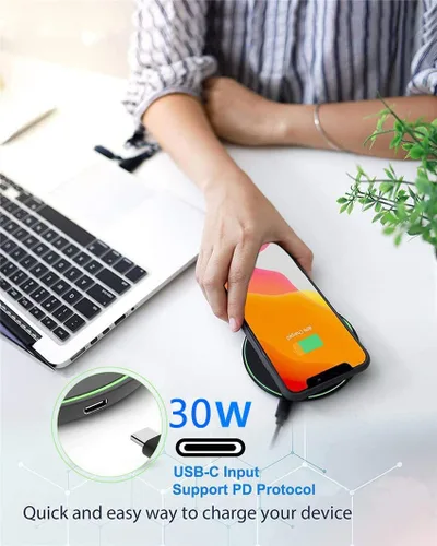 Miniatura 4 de Cargador inalámbrico rápido de 30 W, compatible con iPhone 14/14 Plus/14 Pro/14 Pro Max/13/13 Mini/SE 2022/12/11/X/8, Samsung Galaxy S23/S23