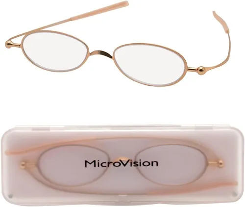 Miniatura 8 de Gafas de lectura de aire plegables planas con tecnología patentada de bisagra rodante y estuche compacto para mujeres y hombres Bronce Rectangular