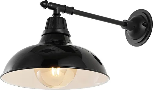 Miniatura 15 de JONATHAN Y JYL7615K Wallace - Lámpara de 12.25 pulgadas, 1 luz de granja industrial para interiores y exteriores, con brazo victoriano, patio