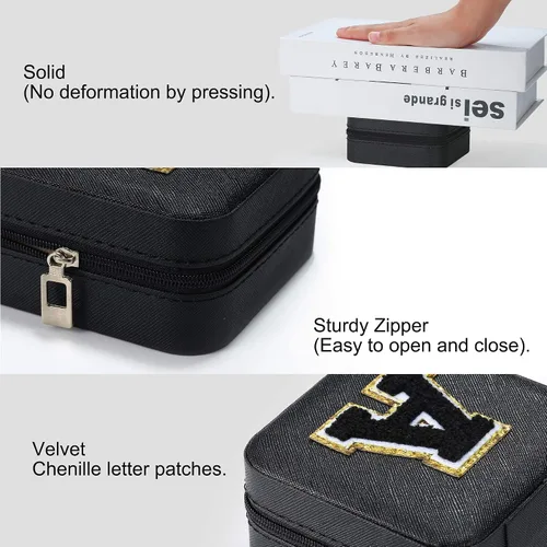 Miniatura 2 de Parima Regalos de graduación para ella, estuche de joyería de viaje de moda, regalos personalizados, joyero de viaje negro, regalos de cumpleaños