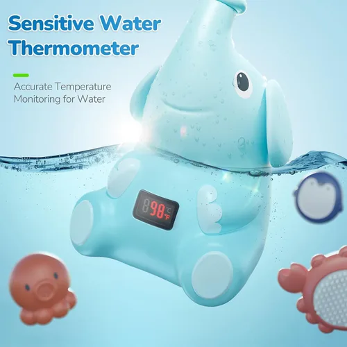 Miniatura 2 de G-WACK Juguetes de baño para bebés, rociador de cabezal de ducha con termómetro de agua para recién nacidos, niños pequeños y niños Accesorios