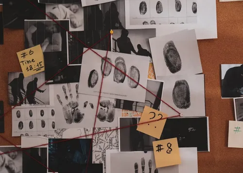 Telón de fondo de tela de 5 x 3 pies con tema de espía de detective, suministros de juegos, decoraciones de fiesta de cumpleaños, pistas de huellas